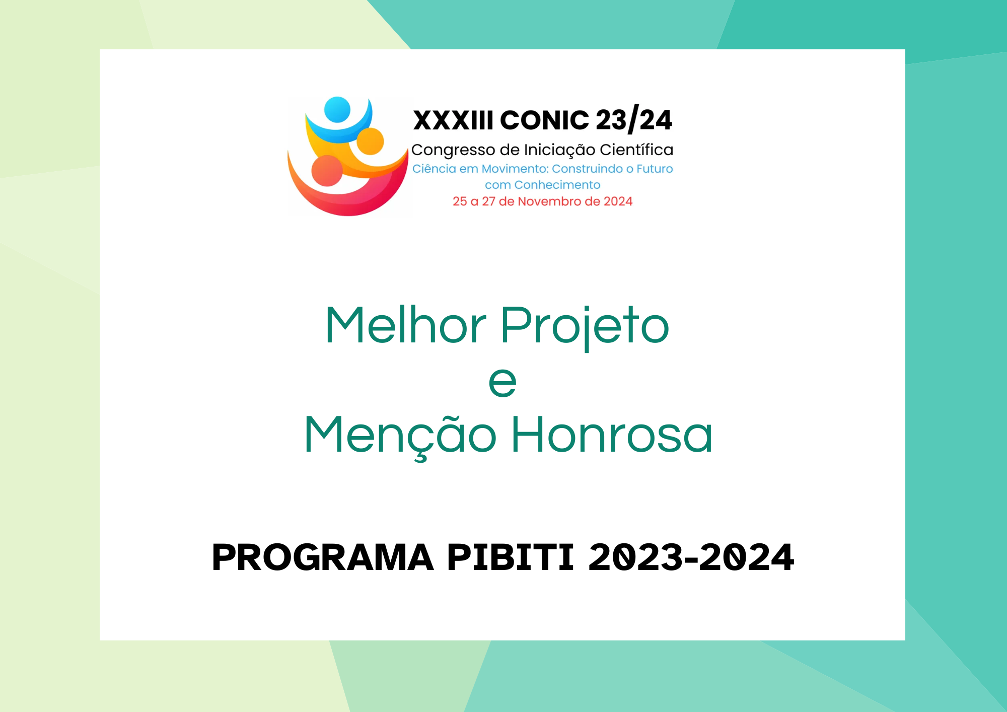 XXXIII CONIC - Melhor Projeto e Menção Honrosa